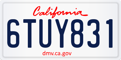 CA license plate 6TUY831
