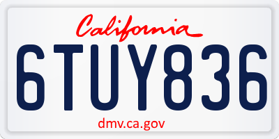 CA license plate 6TUY836