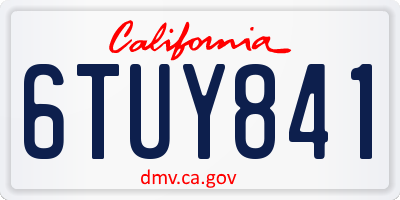 CA license plate 6TUY841