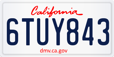 CA license plate 6TUY843
