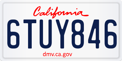 CA license plate 6TUY846