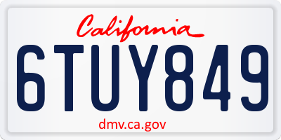 CA license plate 6TUY849