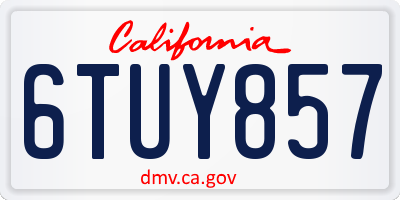 CA license plate 6TUY857