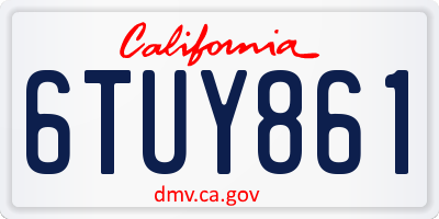 CA license plate 6TUY861