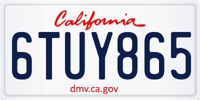 CA license plate 6TUY865