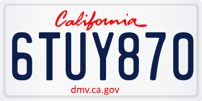 CA license plate 6TUY870