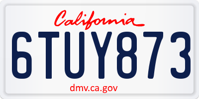 CA license plate 6TUY873