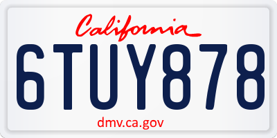 CA license plate 6TUY878