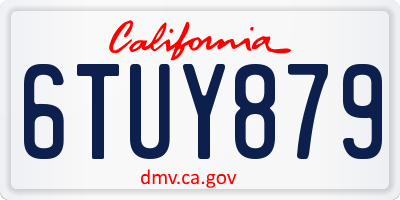 CA license plate 6TUY879