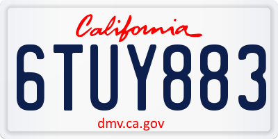 CA license plate 6TUY883