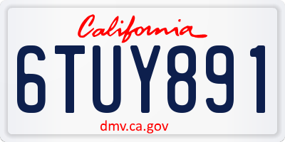 CA license plate 6TUY891