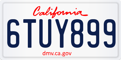 CA license plate 6TUY899