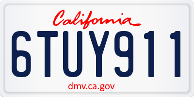 CA license plate 6TUY911