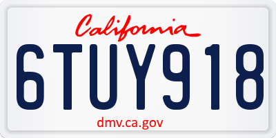 CA license plate 6TUY918