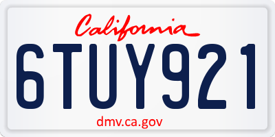 CA license plate 6TUY921