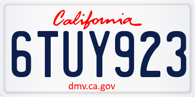 CA license plate 6TUY923
