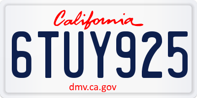 CA license plate 6TUY925