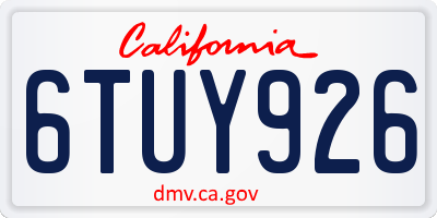 CA license plate 6TUY926