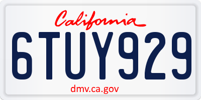 CA license plate 6TUY929