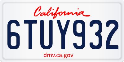 CA license plate 6TUY932