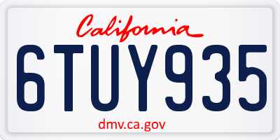 CA license plate 6TUY935