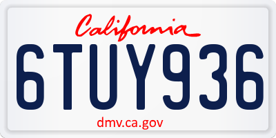 CA license plate 6TUY936