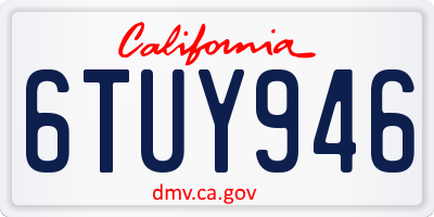 CA license plate 6TUY946