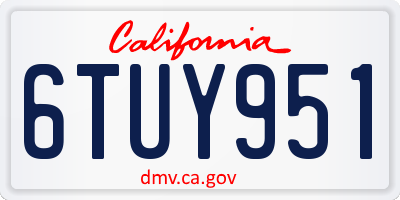 CA license plate 6TUY951