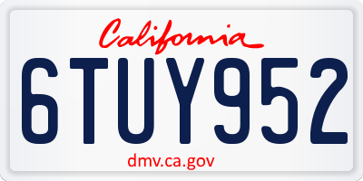 CA license plate 6TUY952