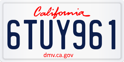 CA license plate 6TUY961