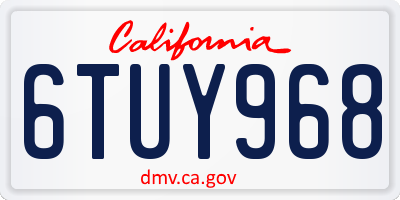 CA license plate 6TUY968