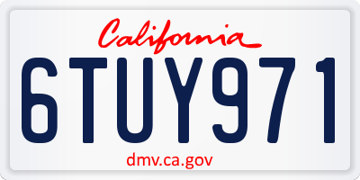 CA license plate 6TUY971