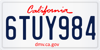 CA license plate 6TUY984