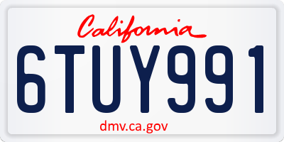 CA license plate 6TUY991