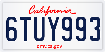 CA license plate 6TUY993