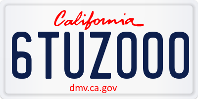 CA license plate 6TUZ000