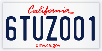 CA license plate 6TUZ001