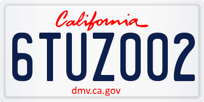CA license plate 6TUZ002