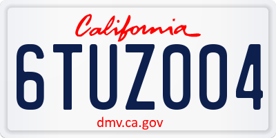 CA license plate 6TUZ004