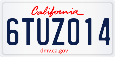 CA license plate 6TUZ014