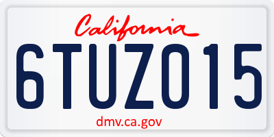 CA license plate 6TUZ015