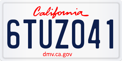 CA license plate 6TUZ041