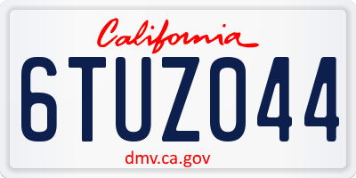 CA license plate 6TUZ044