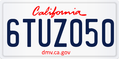 CA license plate 6TUZ050