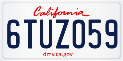 CA license plate 6TUZ059