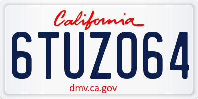 CA license plate 6TUZ064