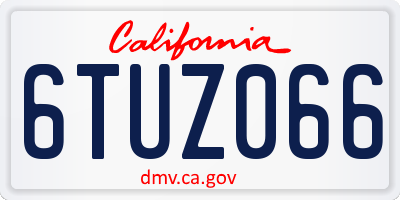 CA license plate 6TUZ066