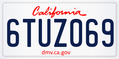 CA license plate 6TUZ069