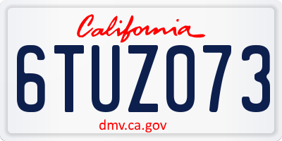 CA license plate 6TUZ073