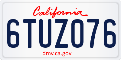 CA license plate 6TUZ076